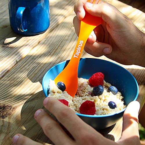 Tapirus 4 Spork to Go Set - Durable and BPA Free Sporks - Spoon, Fork and Knife Combo Utensils Flatware - Mess Kit for Camping, Hunting and Outdoor Activities - Comes in a Carrying Case Orange - BeesActive Australia