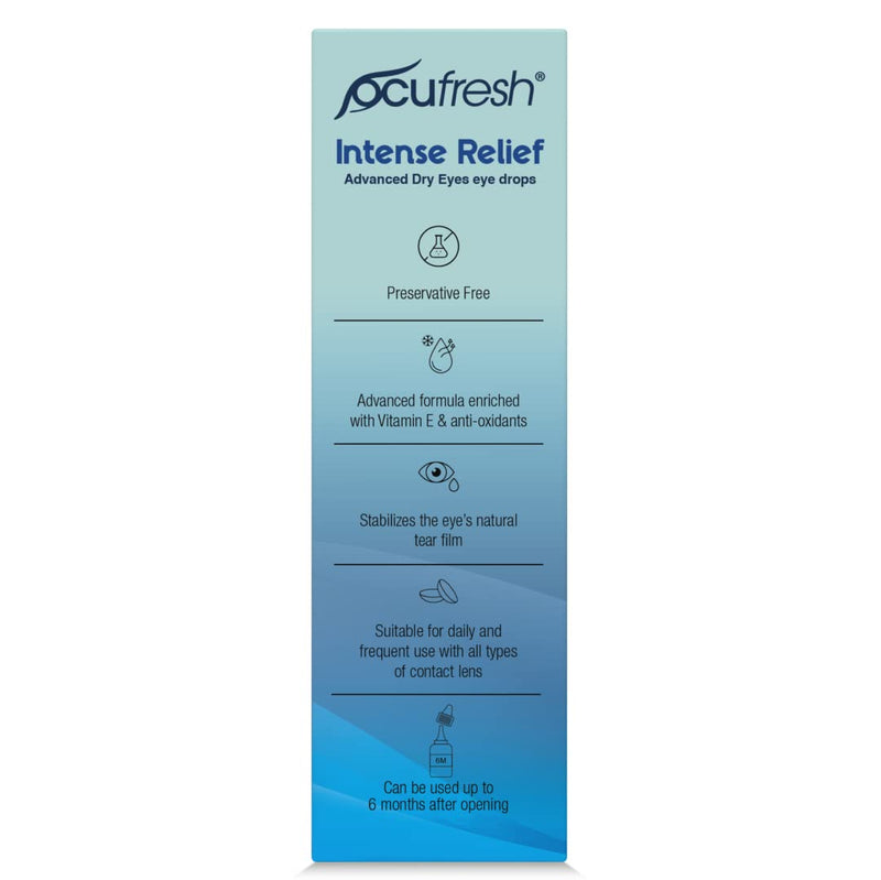 Ocufresh Intense Relief Dry & Itchy Eye Relief with 0.4% Sodium Hyaluronate & Vitamin E for Dry Eyes - BeesActive Australia