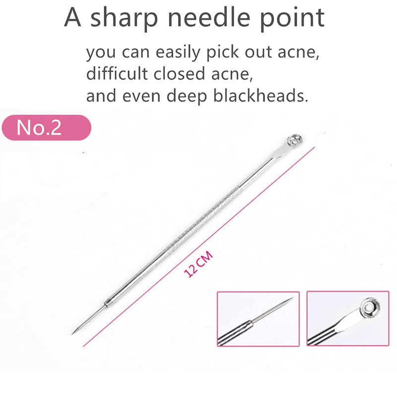Premium Blackhead Tool Kit, Stainless Steel Acne Needles Double Side Spot Squeezer Tool, Pimple Popper Tool Kit, Whitehead Removal (Silver) - BeesActive Australia