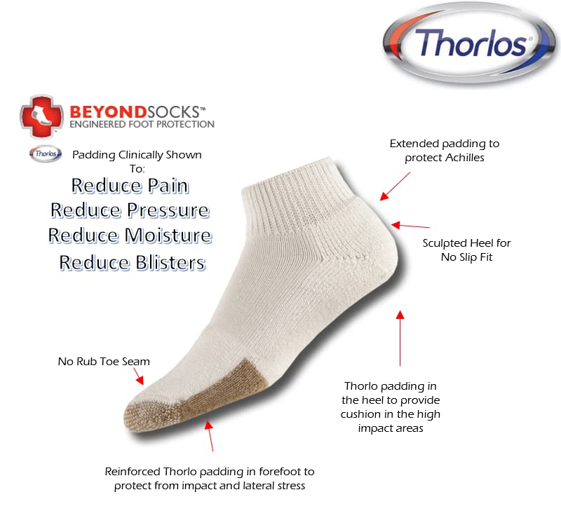 thorlos mens Gmx Max Cushion Golf Ankle Socks Large Black (3 Pairs) - BeesActive Australia