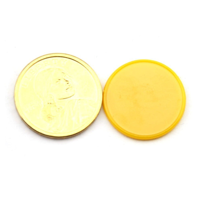 Smartdealspro Set of 100 1 Inch Opaque Plastic Learning Counters Mini Poker Chips Game Tokens with Storage Box Golden - BeesActive Australia