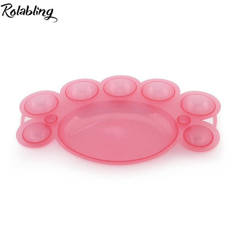 Rolabling 6 pcs Nail Art Dappen Dish Nail Art Polish Color Mixing Palettes Manicure Tool - BeesActive Australia