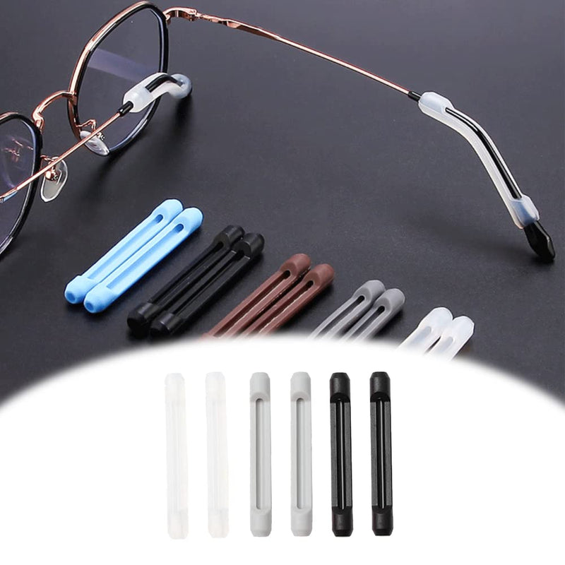 Juliyeh 9 Pairs Anti-Slip Glasses Hooks Grips Eyeglass End Tips Soft Silicone Glasses Arm Covers for Various Glasses and Sunglasses Black r3r3 - BeesActive Australia