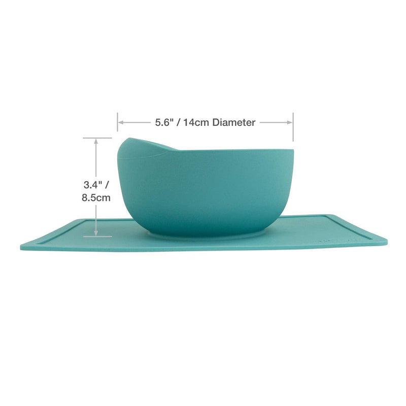 Modaliv Scoop Bowl with Silicone Placemat Suction Base (35oz/1000ml) - Non-Skid - No Spill - Food Grade Silicone - Dishwasher and Microwave Safe - BeesActive Australia