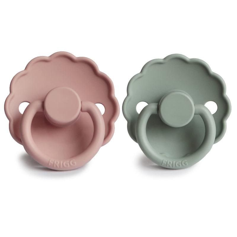 FRIGG Daisy SilkySoft Silicone Baby Pacifier | Made in Denmark | BPA-Free (Blush/Sage, 0-6 Months) Blush/Sage - BeesActive Australia