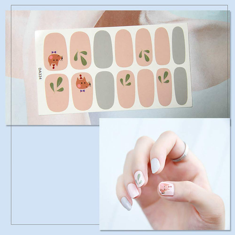 WOKOTO 10 Sheets Flower Nail Polish Wraps Strips Set with 1Pc Nail File Self-Adhesive Nail Art Stickers Decals Tips Manicure Kit for Women KIT1 - BeesActive Australia