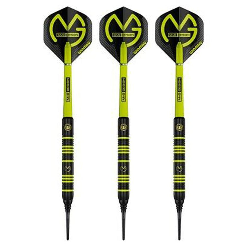 20 Gram Winmau Michael Van Gerwen Ambition Coated Brass Soft Tip Darts - MvG - BeesActive Australia