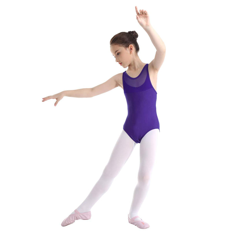 [AUSTRALIA] - ACSUSS Kids Girls Team Basic Tank Top Leotards Ballet Gymnastics Dance Dress Workout Bodysuit Dancewear Purple 5-6 