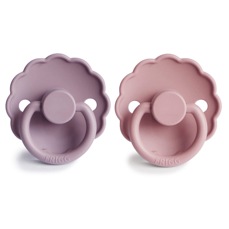 FRIGG Daisy SilkySoft Silicone Baby Pacifier | Made in Denmark | BPA-Free (Baby Pink/Soft Lilac, 6-18 Months) Baby Pink/Soft Lilac - BeesActive Australia
