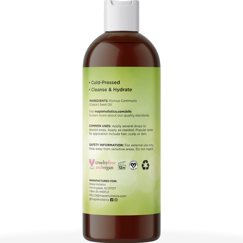 Castor Oil for Hair Skin and Nails - Nourishing Cold Pressed Castor Oil Emollient and Humectant Moisturizer for Dry Skin Care - Pure Castor Oil for Eyelashes and Eyebrows and Essential Oil Carrier - BeesActive Australia