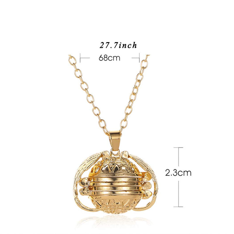 Zehory Photo Locket Necklace Angel Wings Ball Pendant Necklaces Openable Item Box Necklace Chain for Women and Girls (Gold) Gold - BeesActive Australia