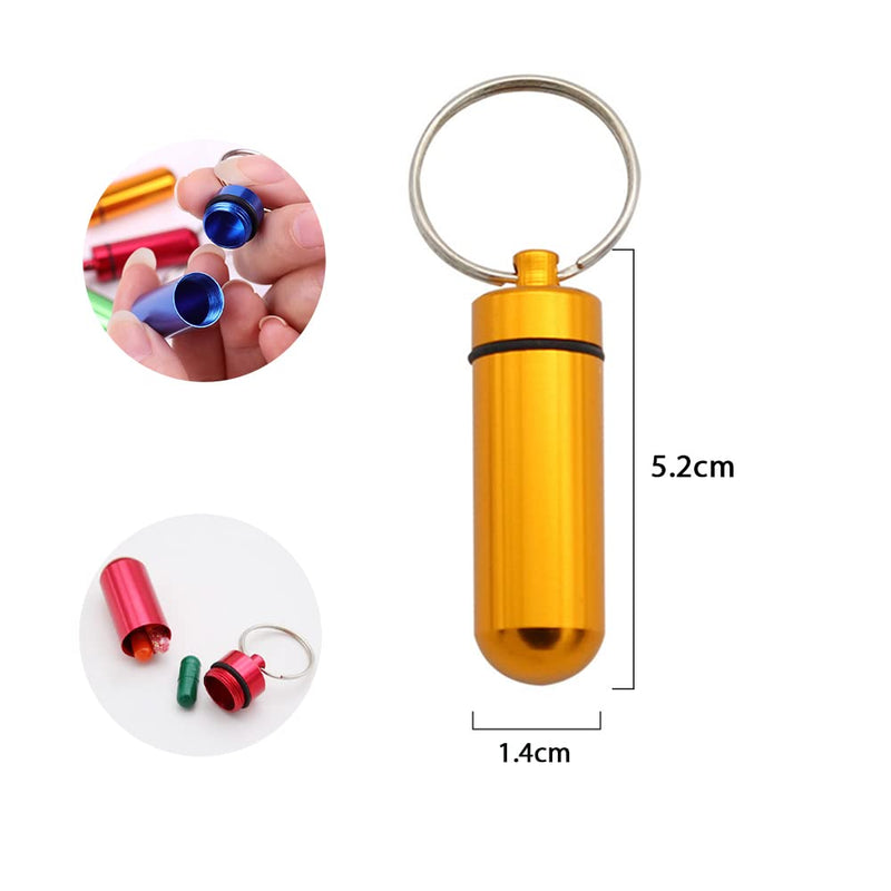 7 Pcs Portable Mini Pill Boxes Waterproof Aluminum Alloy Pills Bottle 7 Colors in 7 Days Pill Holder Keychain Pill Container - BeesActive Australia