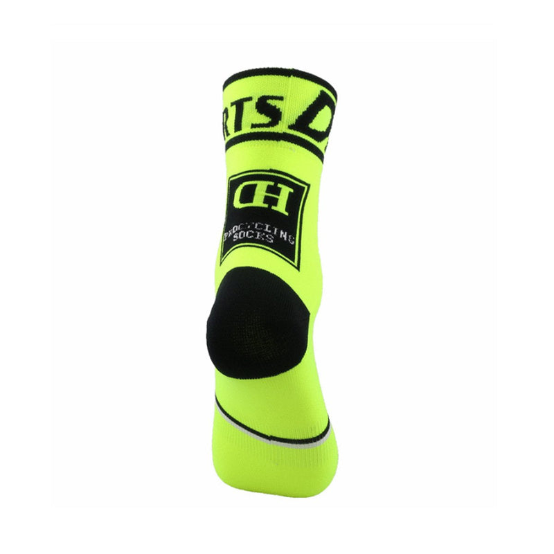 Men's Cycling Socks Unisex Breathable Sports Running Trekking Athletic Basketball Socks 3 Pairs(white+green+orange) - BeesActive Australia