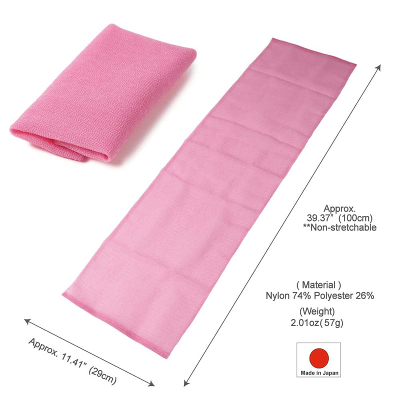 Extra Rough, Exfoliating Washcloth [Made in Japan] Exfoliating Towel Special Texture Makes Fluffy Foam Lather, Back Scrubber, Dead Skin Cell Remover [Loofah for Women and Men] (Pink) Pink - BeesActive Australia