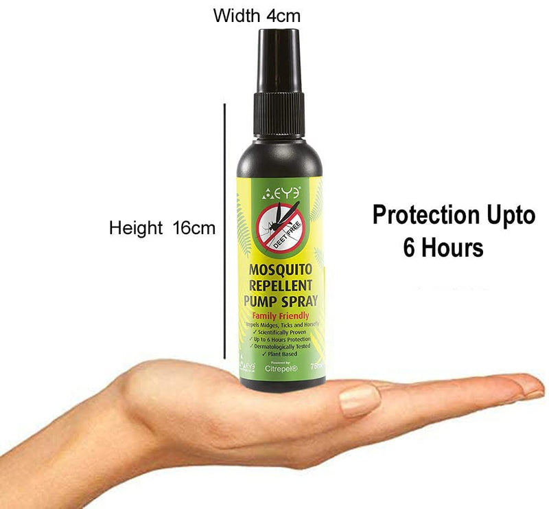 THEYE Insect Repellent Pump Spray Natural Deet & Preservative Free No Harmful Chemicals Insect Repellent 2 x 75ml - BeesActive Australia