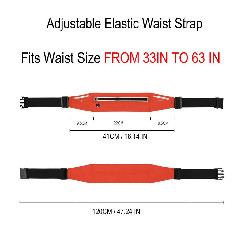 HANZIUP Running Belt Waist Pack (only 88g), Fanny Pack for Hiking Fitness Running Jogging Workouts Cycling Sports Travel Exercise, Fit All iPhone Models and for All Waist Sizes Orange - BeesActive Australia