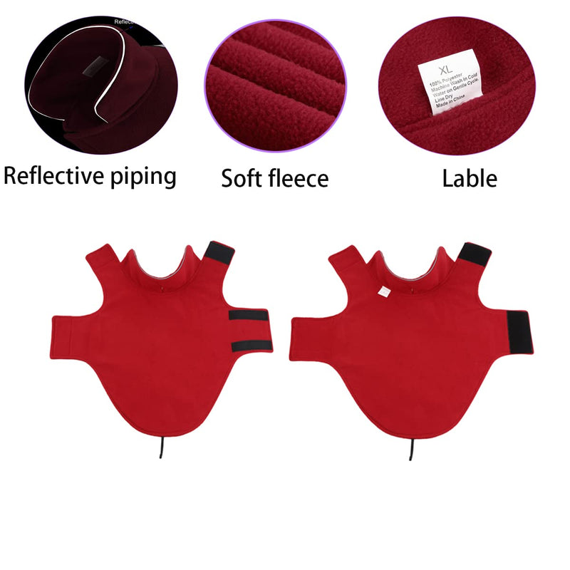 BONAWEN Fleece Dog Coat Winter Pet Jacket Reflective for Cold Weather for Large Medium Small Dogs 3Xl:chest girth 30-37.4",body 22.8" Red - BeesActive Australia