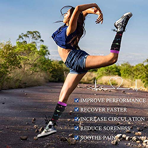 Cheeroyal 2-Pairs Compression Socks 20-30mmHg for Men Women Recovery Running Travel Nursing Health Sports S-M 23+41 - BeesActive Australia