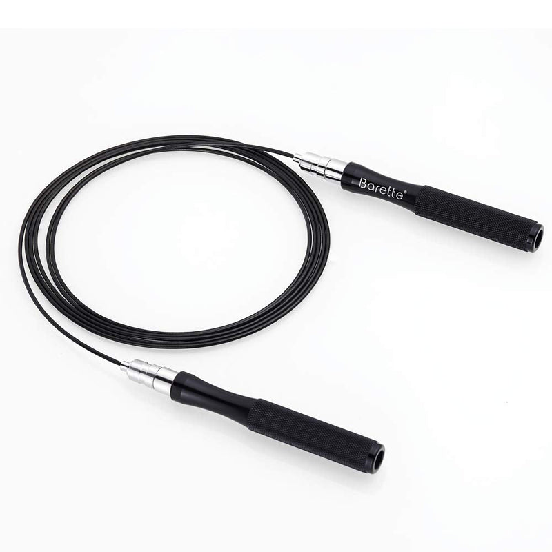 BARETTE Jump Rope Speed Smooth Jumping Rope with Ball Bearing, Adjustable Skipping Rope for Men/Women/Kids Exercise/Trainning Rope, Aluminum Grip Self-Locking, Steel Wire 10 Ft Cable Black - BeesActive Australia