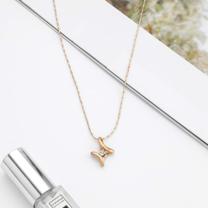Jovono Simple Cross Pendant Necklaces Dainty Crystal Necklace Fashion Chain Jewelry for Women and Girls (Gold) Gold - BeesActive Australia
