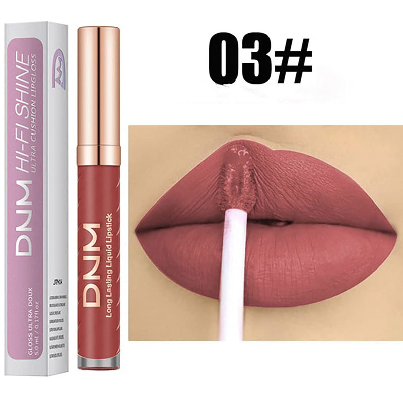 Eyret Matte Non-stick Cup Liquid Lipstick High Pigmented Not Faded Lip Gloss Long-lasting 24 Hours Lip Glaze Beauty Makeup for Women and Girls (Red3#) Red3# - BeesActive Australia