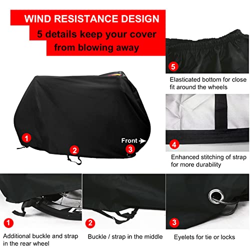 Kotivie Black Lockable Foldable Waterproof Sun Protective Bicycle Cover for 1 to 3 All Kinds of Bikes with Double Buckle Straps - BeesActive Australia