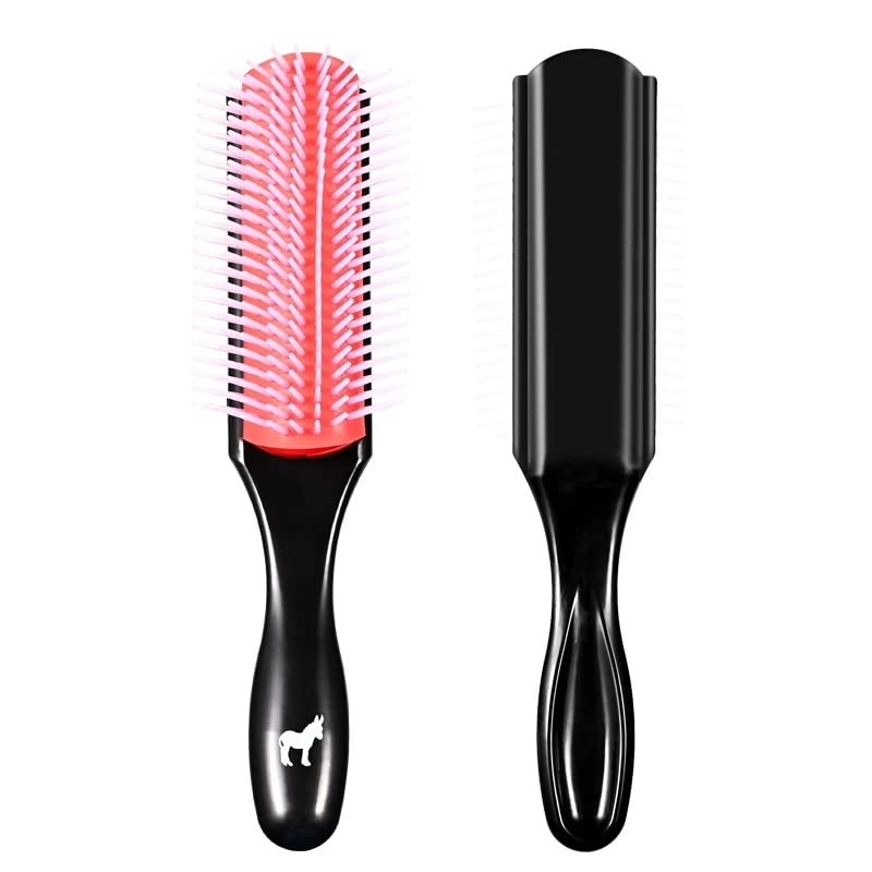 Pete & Pedro Classic Cushion 9 Row Nylon Bristle Men's & Women Hair Brush | Great for Separating, Shaping, Blow Drying, Styling & Detangling | Thick & Curly & All Hair Types | As Seen on Shark Tank c) Classic Cushion 9 Row Hair Brush - BeesActive Australia