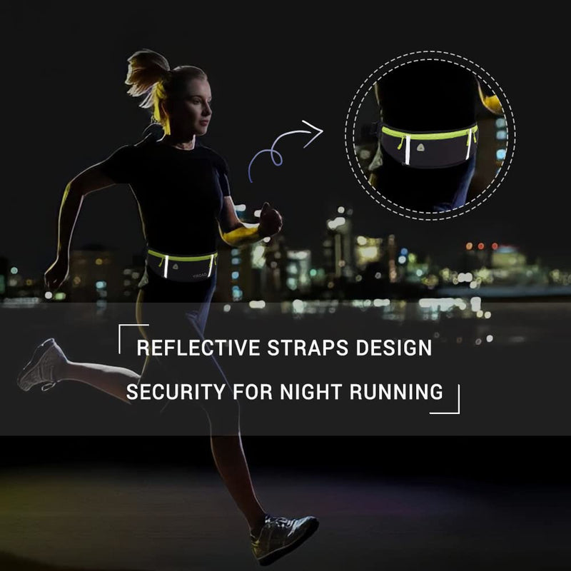 YIROAD Running Belt, Waterproof Fanny Pack for Women Men, Workout Running Waist Pack Bag with Foldable Water Bottle Holder, Adjustable Running Pouch Phone Holder Accessories, Yilu-wp-001, Blue - BeesActive Australia