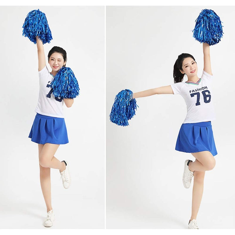 [AUSTRALIA] - baotongle 12 PCS Cheerleading Squad Spirited Fun Poms Pompoms Cheer Costume Accessory for Party Dance Sports Blues 