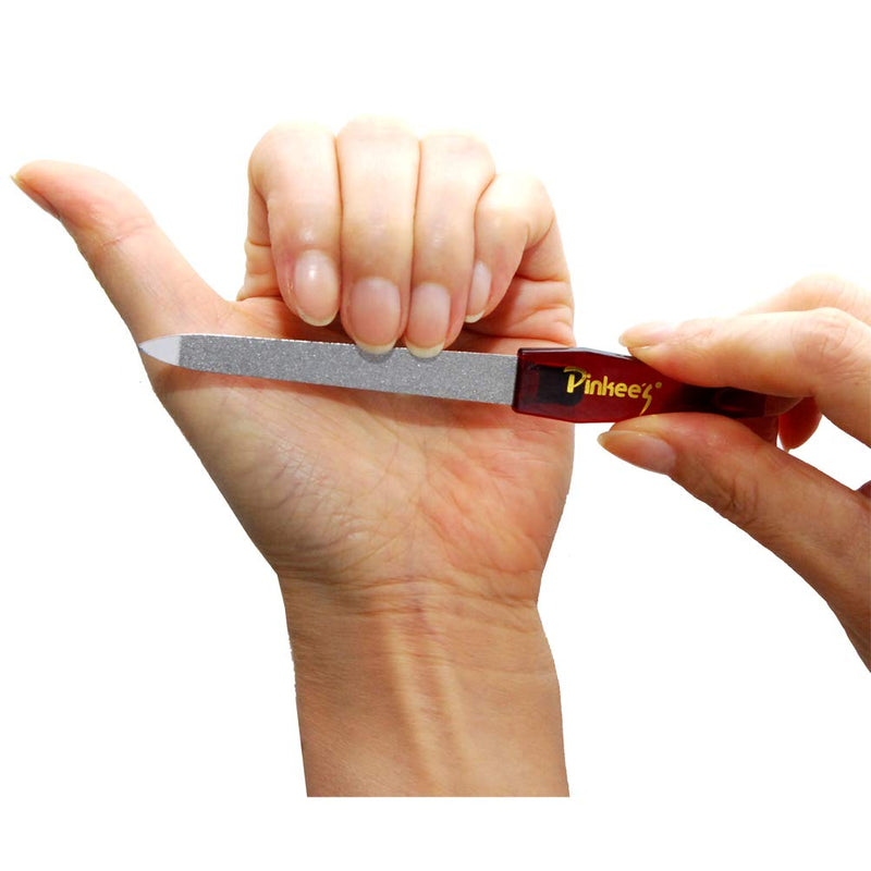 Pinkee's (2 Pack) 5 inch Stainless Steel Sapphire Nail File for Fingernails, Toenails, Scraping, Strengthening, Finger Manicure File - BeesActive Australia