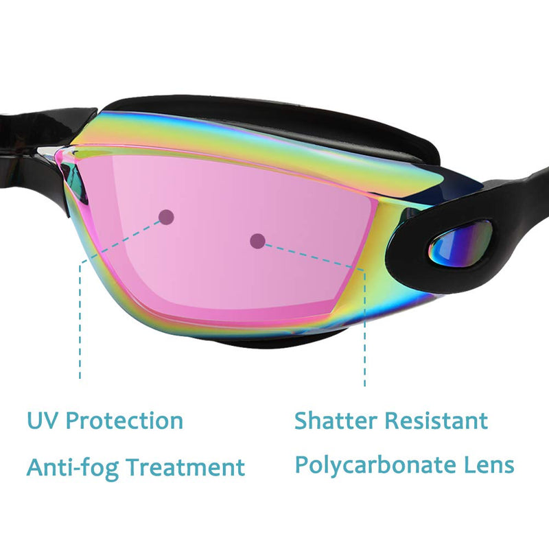 Aegend Swim Goggles, Swimming Goggles No Leaking Anti Fog Adult Men Women Youth Bright Fuchsia - BeesActive Australia