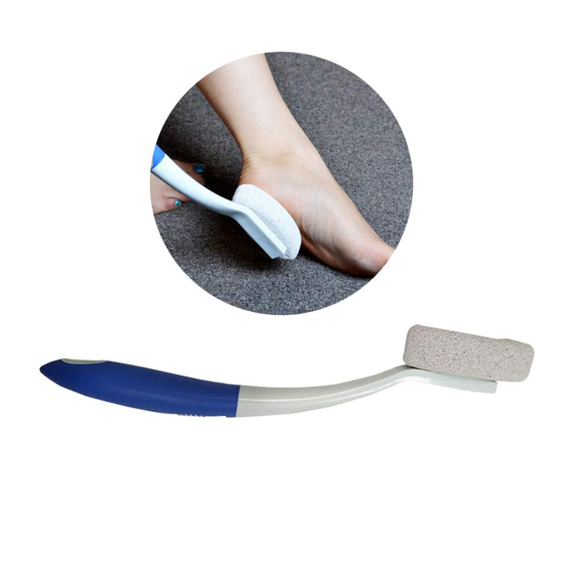 Healifty Pumice Stone Lava Pedicure Tools Long Handle Hard Skin Remover for Hands Foot File Exfoliation (Blue) - BeesActive Australia