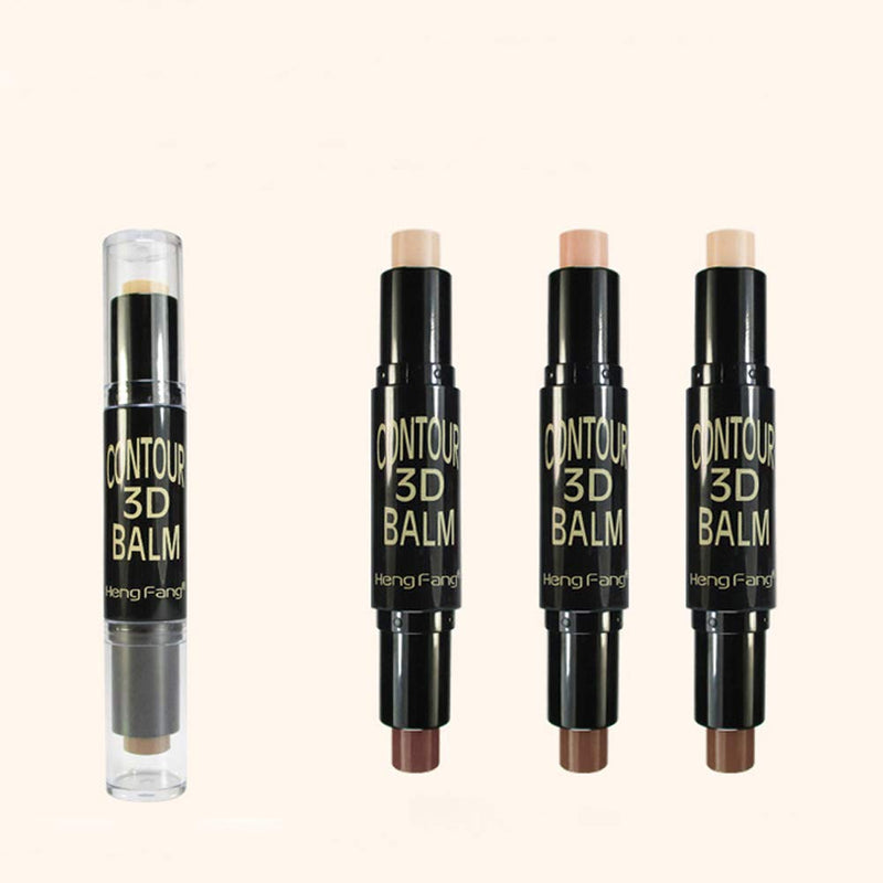 MEICOLY 6 Colors Highlight Contour Stick Double Head Facial Repair Bronzer Concealer 3D Wonder Stick 2 in 1 Body Shading Stick Foundation Cream Pen,3pcs Set - BeesActive Australia