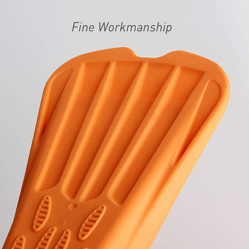 [AUSTRALIA] - CAPAS Swim Training Fins Comfortable Silicone Swimming Flippers Short Blade Build Leg Strength Orange M (US Male 7.5-8.5 US Female 8.5-9.5) 