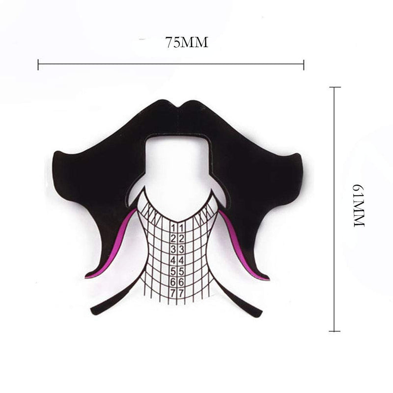Beauty Leader 500 Pcs/Roll Nail Form Stickers Clear Nail Art Guide Form Acrylic UV Gel Tips Extension (Black Butterfly Design) - BeesActive Australia
