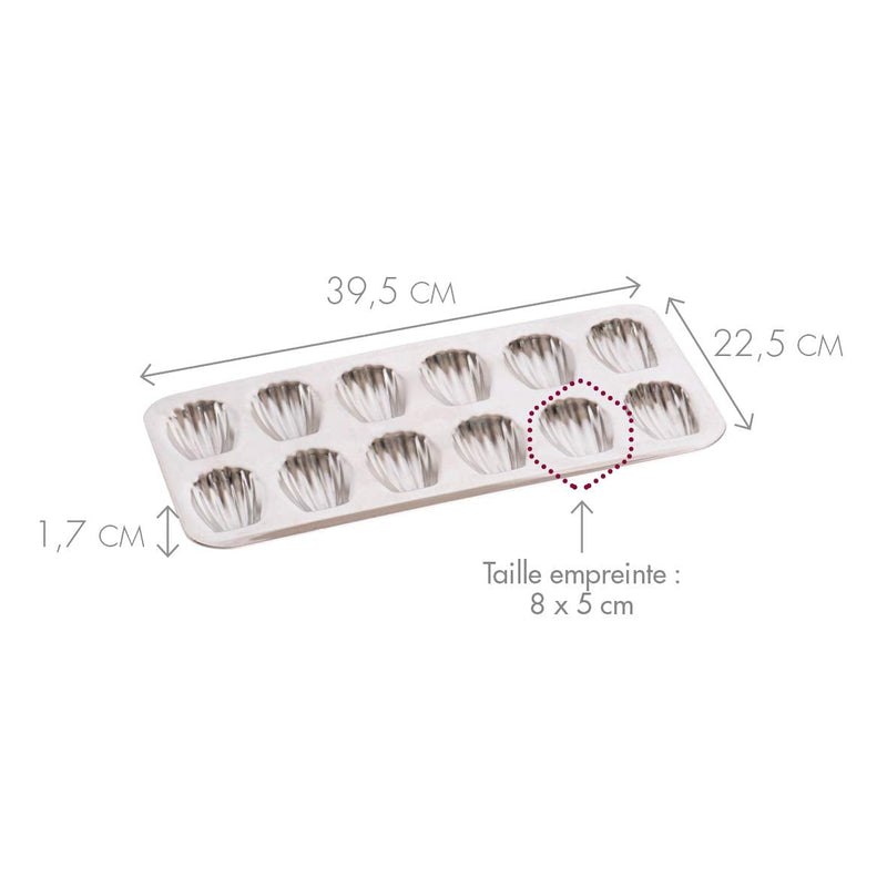 Gobel 12 Count Heavy Tinned Steel Madeleine Sheet Pan, Made in France Madeleine Pan - BeesActive Australia