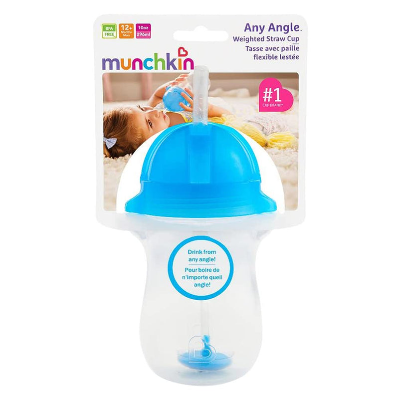 Munchkin Click Lock Any Angle Weighted 2 Cups Straw 10oz/296ml (Blue/Blue) Blue/Blue - BeesActive Australia