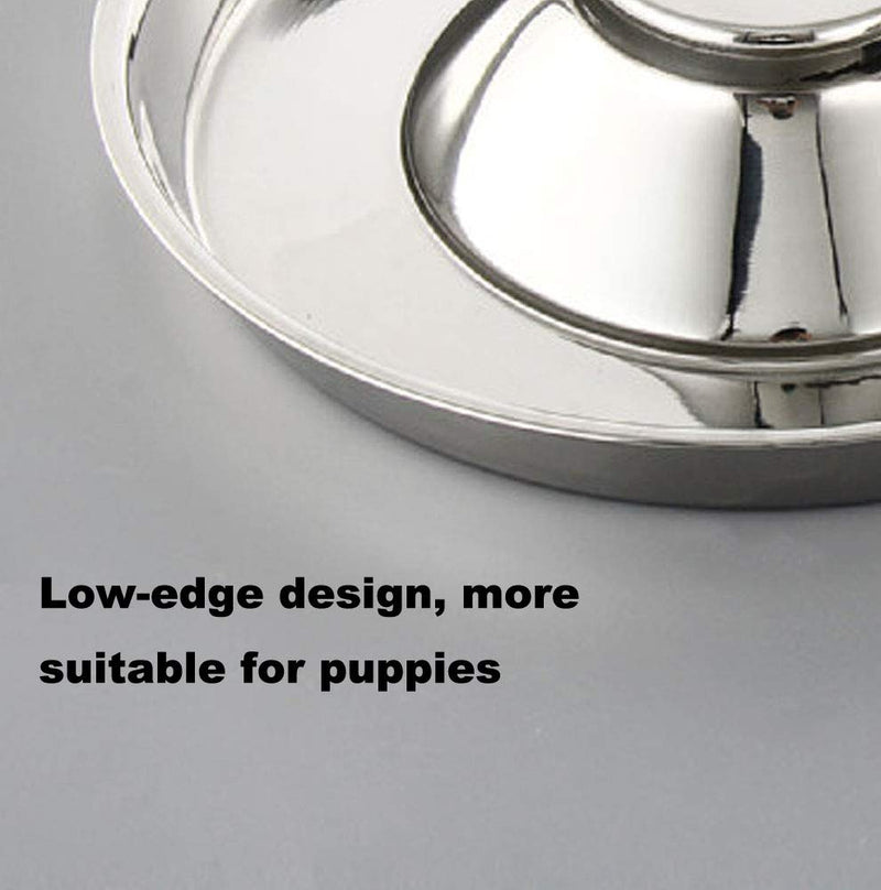 Yudansi Stainless Steel Puppy Weaning Bowls,Cat Bowls for Food Water, Puppy Feeder Bowl Whelping Dishes,Litter Feeding Bowls for Multiple Puppies Cats Eating at the Same Time for Small Medium Large Dogs 10.2in-2pcs - BeesActive Australia