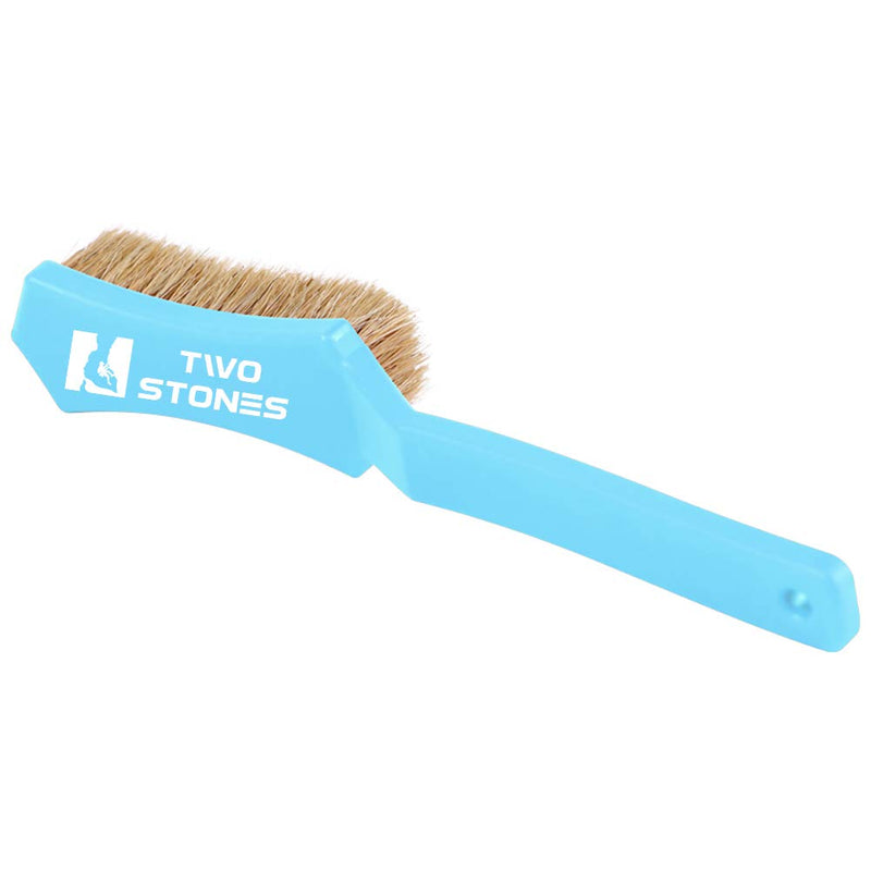 TWO STONES Bouldering Brush with Thick Ultra Durable Boar's Hair Bristles,Perfect Rock Climbing Brushes for Rock Climbing Holds on Climbing Wall as Climbing Chalk Brush Indoor or Outdoor Black&Light Blue - BeesActive Australia