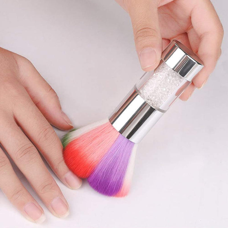 Nail Brush Nails Dust Cleaner Acrylic Colorful Makeup Brushes With Diamond Cleaning Dust Brushes Art Nail Tools (Silver) Silver - BeesActive Australia