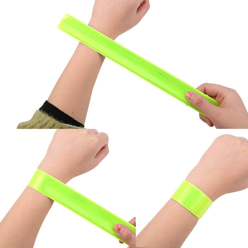 HEQUSigns 20 Pcs Reflector Snap Bands Fluorescent Slap Armbands Reflector Strips High Visibility Slap Safety Bands for Children Adults Boys and Girls When Cycling Running Jogging - BeesActive Australia