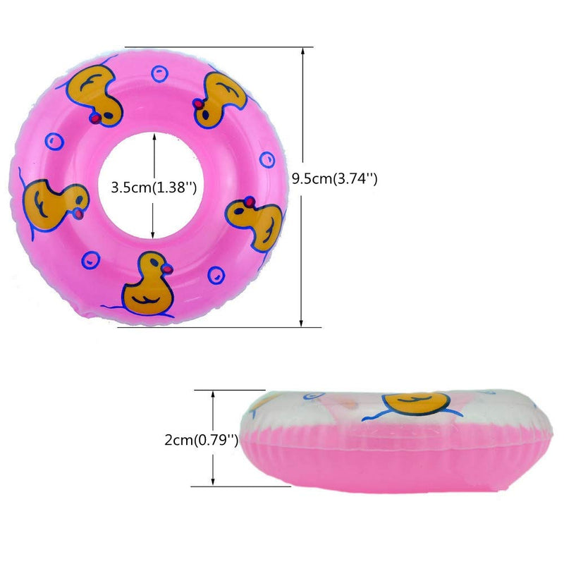 HAICHEN TEC 3.74 Inch Lizard Bearded Dragon Leopard Gecko Bath Collar Ring Swimming Rings Reptile Swim Life Jacket Float Ring for Leopard Gecko Anole Amphibians Cage Accessories Photo Shoot Toy 5 PCS - BeesActive Australia