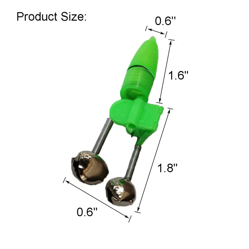 JZTang Fishing Bells with Lights 20 Pcs LED Night Fishing Lights 10 Pcs Fishing Rod Bait Alarm Bell Green - BeesActive Australia