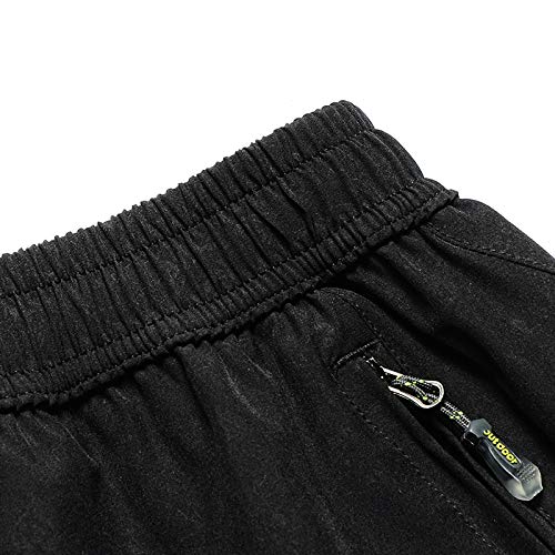 [AUSTRALIA] - JINSHI Men's Outdoor Quick Dry Lightweight Sports Shorts Zipper Pockets 02black Medium 