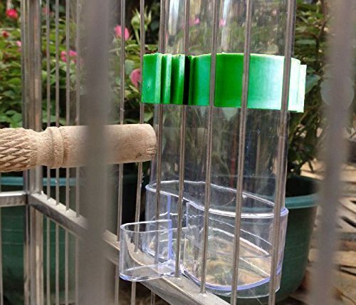 Hypeety Bird Feed Water Dispenser 2 PC Pet Feeder and Water Cup 200ml / 7.05 oz Clear Bird Cage Feeder for Finch Parakeet Small Bird (Color Random & Pack of 2) - BeesActive Australia