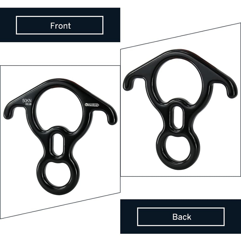 NewDoar 50KN 11000 LBF Rescue Figure,8 Descender Large Bent-Ear Belaying and Rappelling Gear Belay Device for Rock Climbing, Aerial Dance,Ziplining and Peak Rescue 7075 Aluminum Alloy black - BeesActive Australia