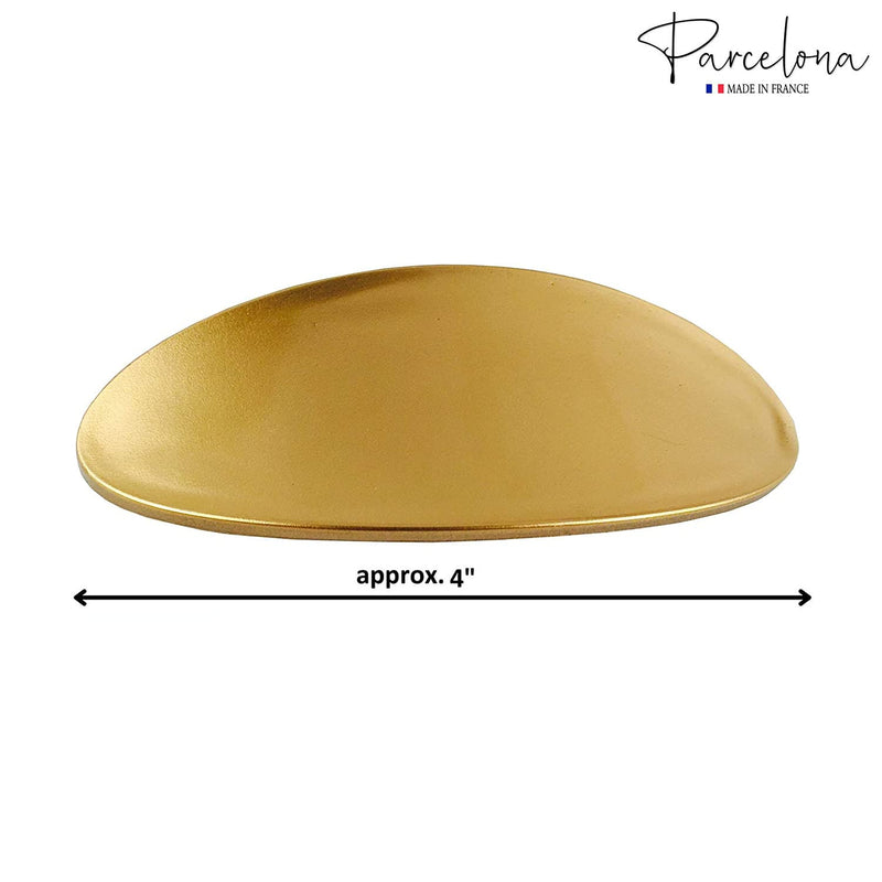 Parcelona French Oval Golden Large 4" Celluloid Automatic Hair Clip Hair Barrette for Women and Girls, Made in France Golden Yellow - BeesActive Australia