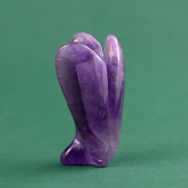 Ouubuuy Natural Amethyst Crystal Angel Pocket Guardian Angel Figurines Gift for Reiki Healing 1.5� - BeesActive Australia