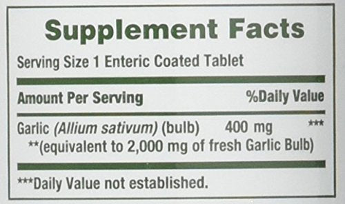 Nature's Bounty Garlic, 2000mg, 120 Coated Tablets (Pack of 2), 2 Bottles Each of 120 Tablets - BeesActive Australia