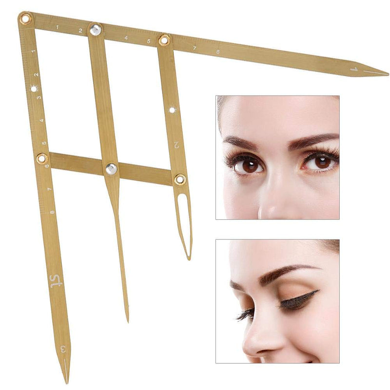 Eyebrow Measurement Sliding Eyebrow Ruler Stainless Steel Durable Eyebrow Make up Tool Eyebrow Shaping(Gold) Gold - BeesActive Australia